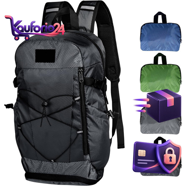 Wanderrucksack 15L Faltbar Ultraleicht Schwarz FüR Herren Damen Travel-image