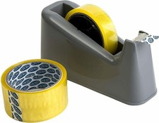 Heavy Duty Tape Dispenser Weighted Anti-Slip Base Dual Core + 3 Tape Refills