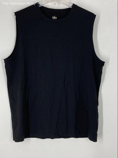 Alo Mens Black Crew Neck Sleeveless Activewear Pullover Tank Top Size Large