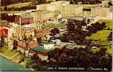 Vintage Kentucky KY Postcard Frankfort G Stagg Distillery Bourbon Whiskey Aerial