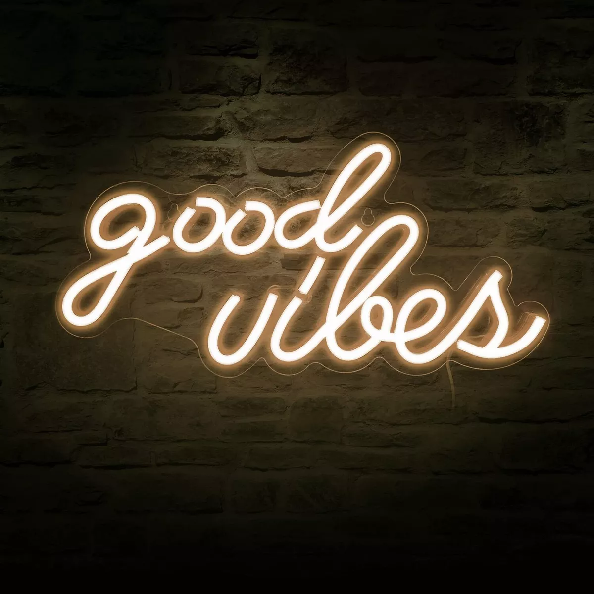 Good Vibes LED Neon Sign Light Bedroom Wall Decor USB Custom Name Neon  Light DIY