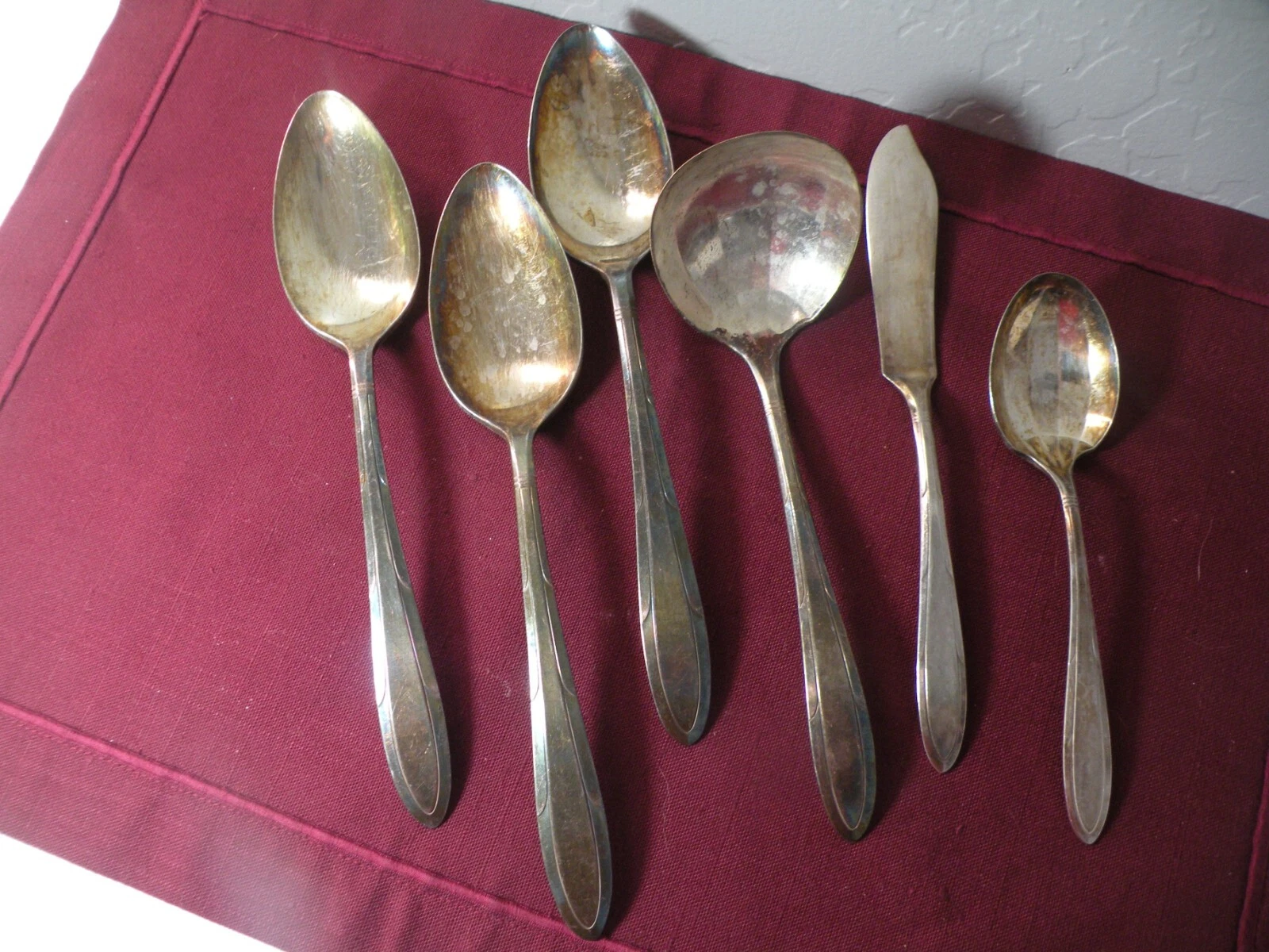 6 Serving Pieces Oneida Nobility Plate REVERIE Silverplate Ladle Spoons Spreader