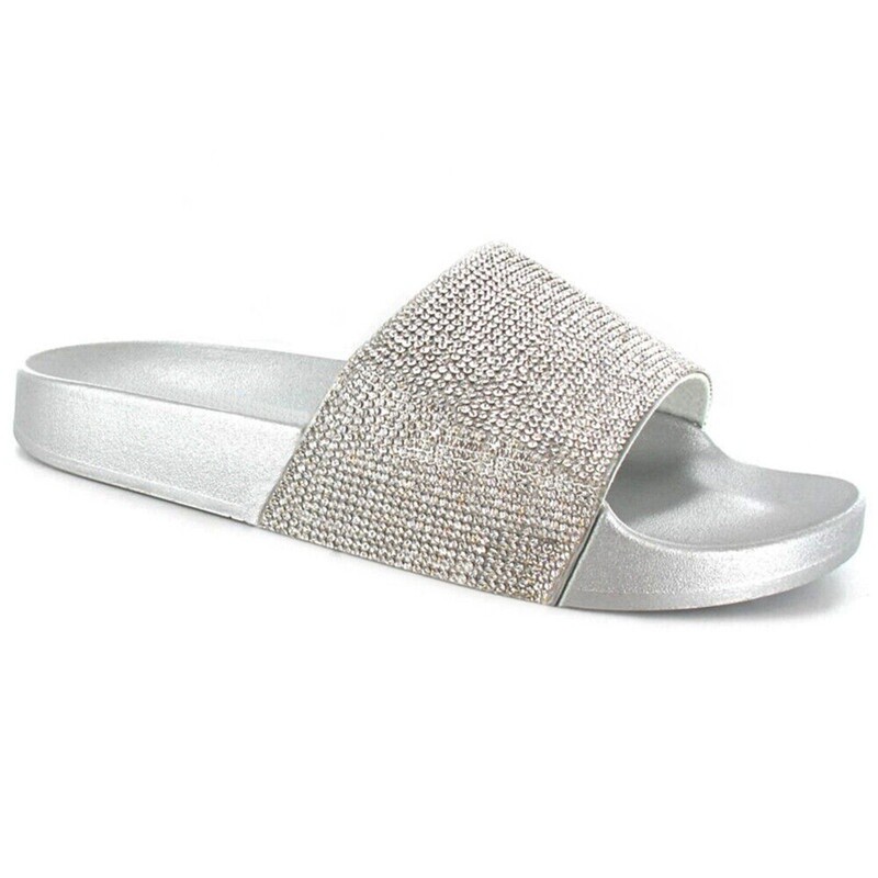 PANTOFOLA D’ORO SANDALI PANTOFOLE SLIP ON MULES SCARPE MISURA DONNA PANTOFOLE DIAMANTE SCINTILLANTE