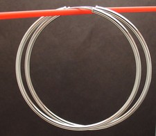 2mm X 50mm 2" Plain Shiny Endless Hoop Earrings REAL 14K White Gold
