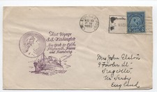 1933 SS Washington first trip cover seapost machine cancel 5ct olympics [SR.670]