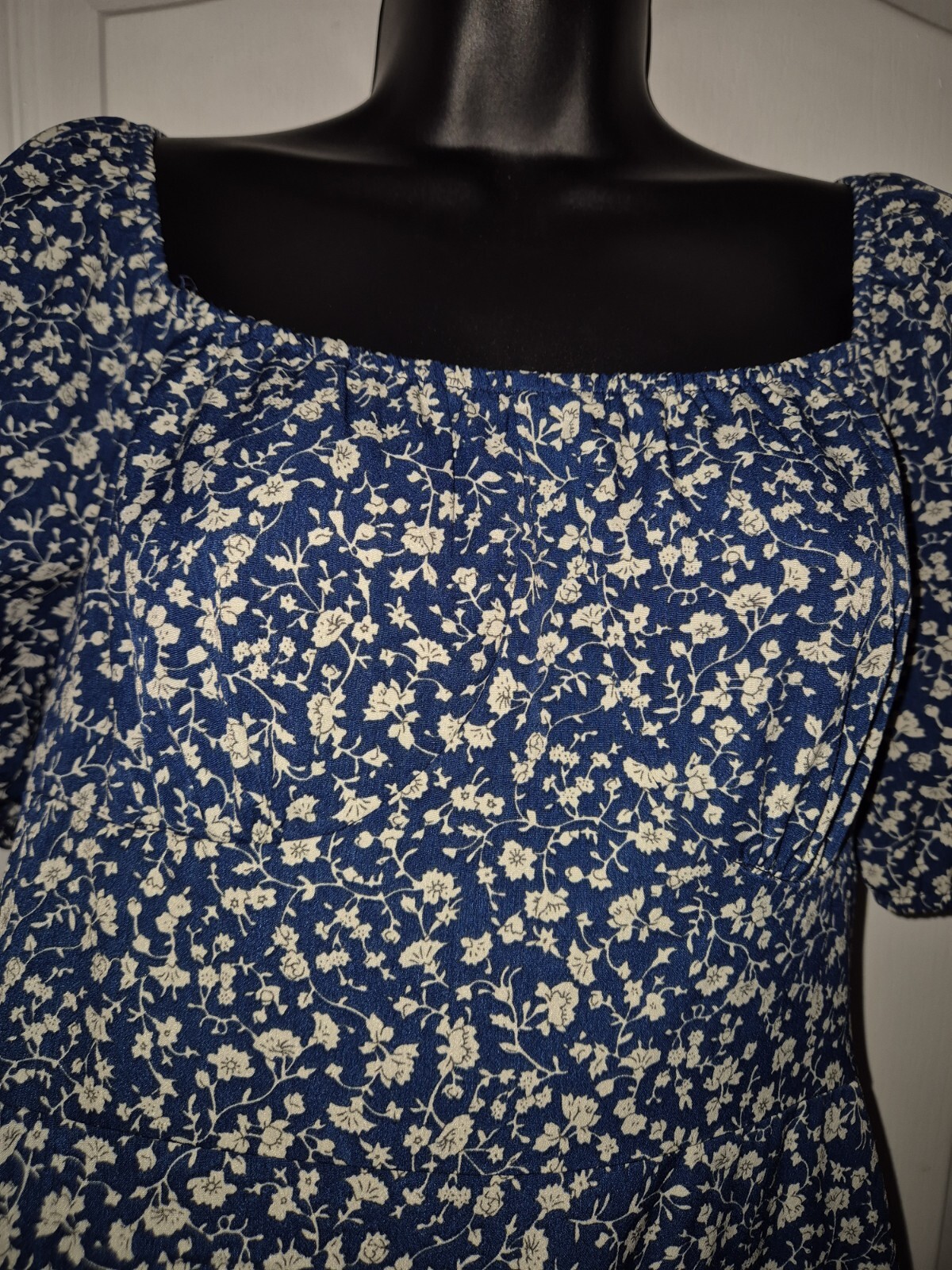 Pretty Shein Navy Floral Print Tea Dress Size 12/14 M eBay