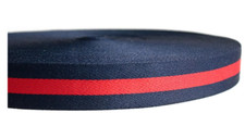 New Ornerx Christmas Ribbon Striped Grosgrain Dark Blue Red 1" x 50 yd