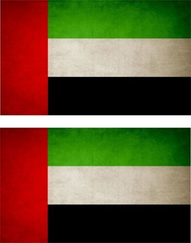 2x Sticker Flag Vintage Distressed Uae United Arab Emirates - Picture 1 of 1