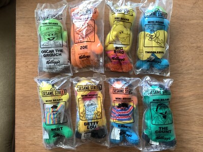 1999 Kellogg s Sesame Street Mini Beans Lot Of 8