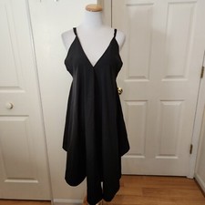 New Asos Swimsuit Coverup Dress Size 6 Womens Black Midi Slip Beach Lightweight