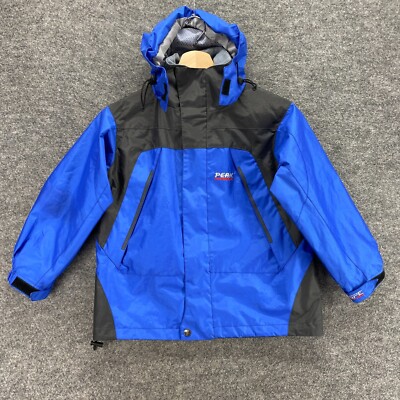 Peak Perfomance Jacket Boys S Blue Full Zip Long Sleeve Hooded Casual