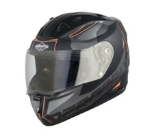 SA-1 Steelbird Mat Black+Orange Full Face Helmet Clear Visor L Size 600mm ECS