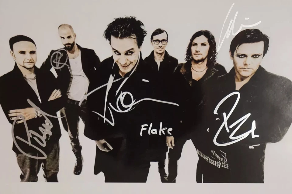 Herbst-Aktion 6 Rammstein Autogramme Großfotos 20x30 Lindemann autograps - Bild 2 von 4