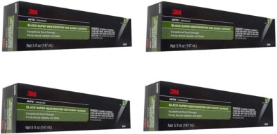 3M 08008 Black Super Weatherstrip Adhesive Tube, 5 oz (4 Pack)