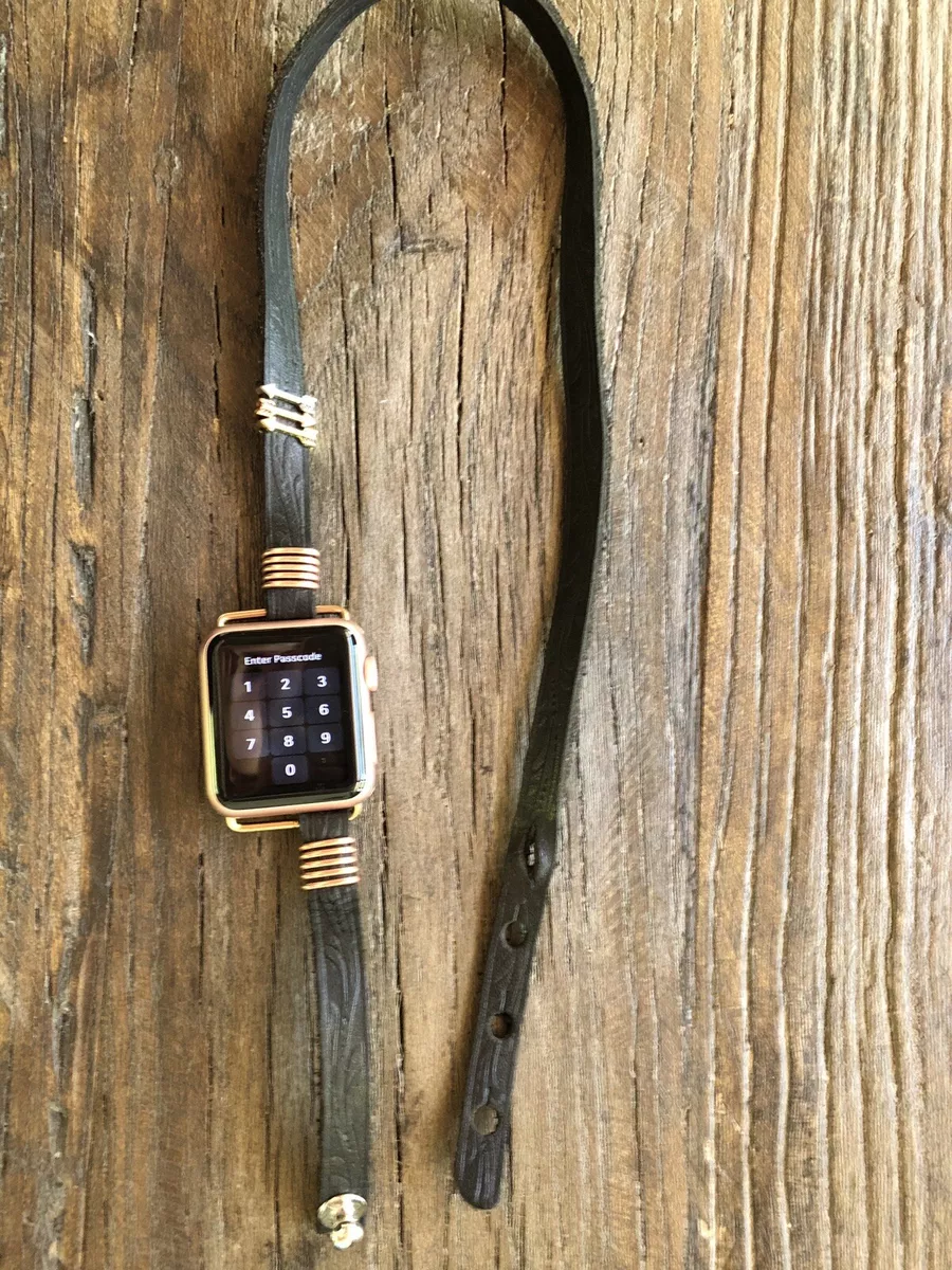 Correa para Apple Watch Laurel s Loop de cuero 38 mm cuero negro oro rosa