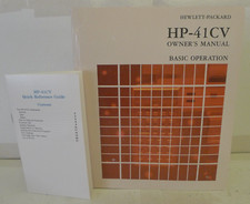 Hewlett Packard HP-41CV Basic Operation Owner's Manual  Quick Reference Guide