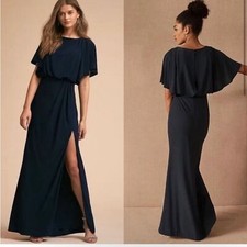 BHLDN | Lena Flutter Sleeve Bridesmaid Dress - Dark Navy size 4 NWT