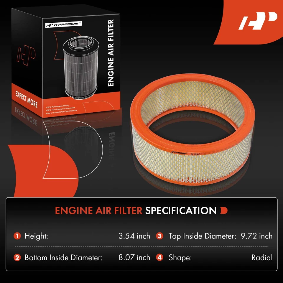 Filtro de aire del motor para Buick Chevry GMC Pontiac Bonneville Jeep Commando CJ5 CJ6A Foto 2 de 4