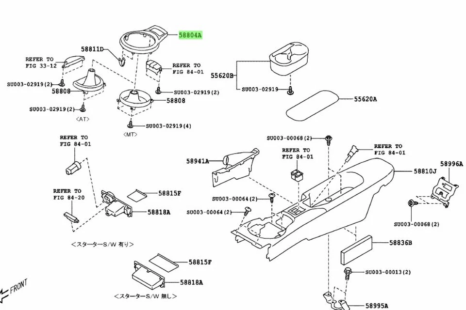 Toyota Genuino OEM 13-16 Scion FRS 86 GT86 RC Negro Consola Central Anillo Borde JDM Foto 4 de 4