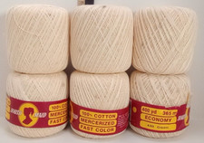 Vintage South Maid 100 Cotton Crochet Thread 430 Cream 350 yds Lot 0f 6