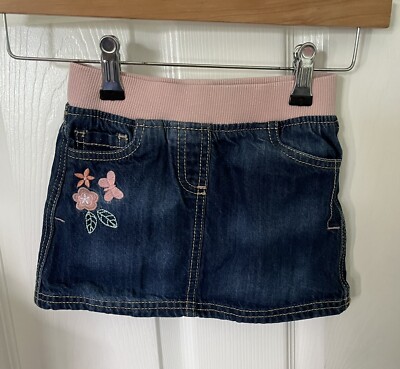 F&F Girls Denim Skirt Age 3-4 Years UK