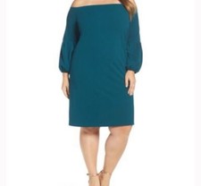 Vince Camuto Off the Shoulder Green Cocktail Dress 2X 18W