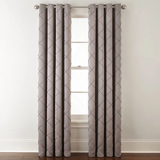 NWT $120 kathryn lined gray GROMMET TOP 2 Panels, pair 50 x 63