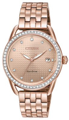 Citizen Pink Crystal Gold-Tone Watch! New! Citizen Eco-Drive Women main image 4