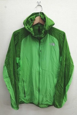 North Face Swallow Tail Vent Hoodie L Light Green Nylon Jacket 67cm