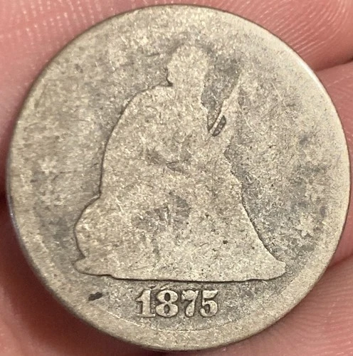 1875 25C Seated Liberty Quarter AG