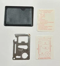 Multipurpose, 10 function Pocket Survival Tool, with case, 3 piece set, New