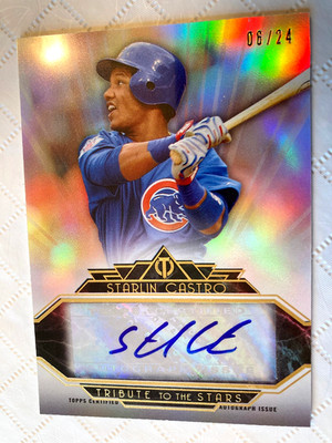 2014 Topps Tribute Starlin Castro Stars Auto #TSA-SC1 06/24 Chicago Cubs