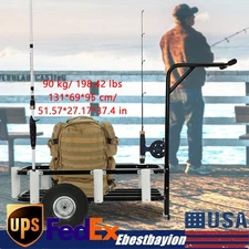 Beach Fishing Cart, Outdoor Heavy Duty Fishing/Beach Cart, Cart with Large Wheel