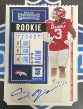 McTelvin Agim 2020 Contenders Rookie Ticket Stub Auto #248 /95 Broncos Arkansas