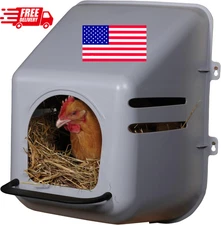Little Giant Single Plastic Nesting Box Chicken Nest Box with Perch
