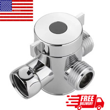 3-Way Solid Metal Shower Arm Diverter T Adapter Brushed Nickel Bathroom Valve