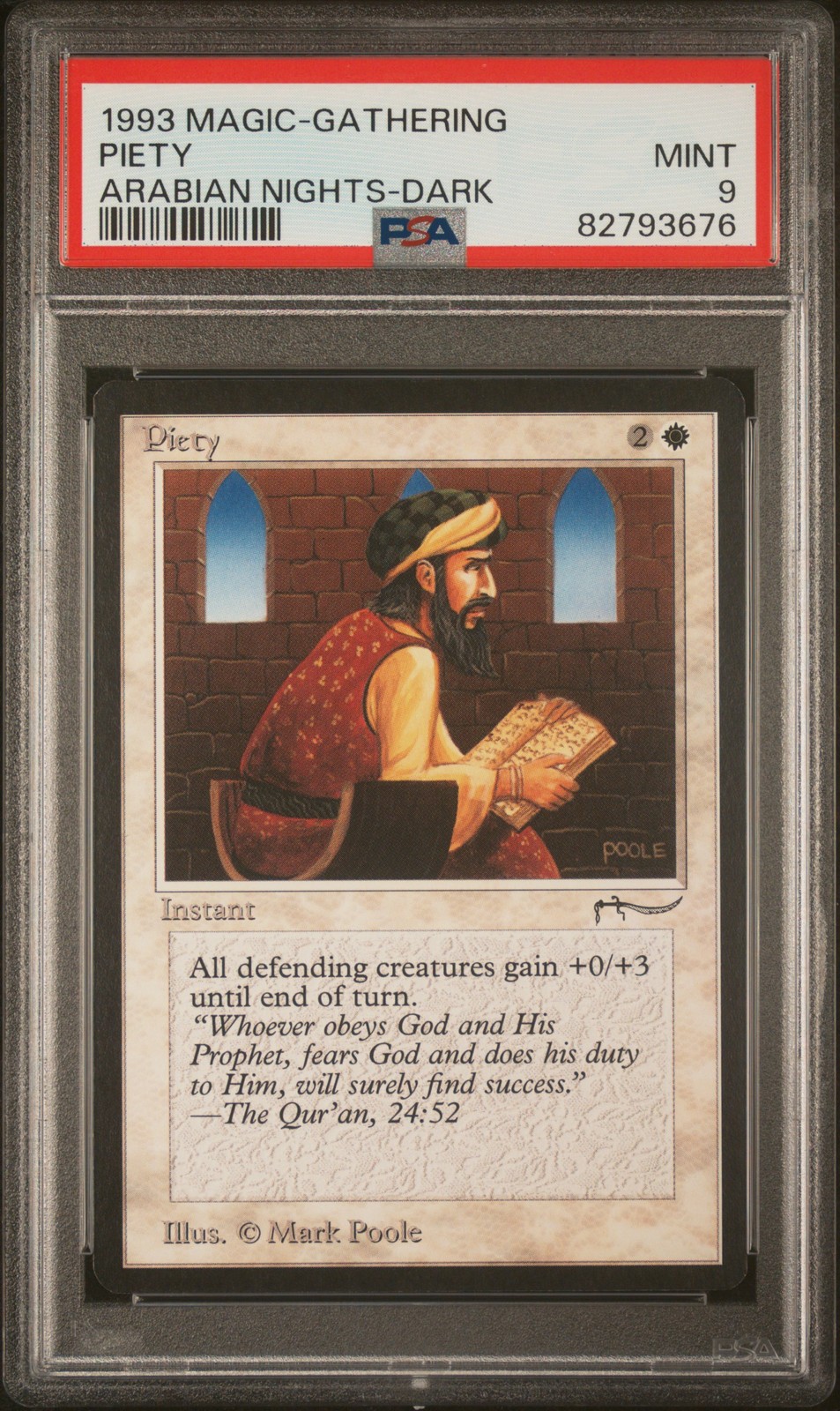Piety (Dark) - Arabian Nights - MINT - PSA 9. POP 20. See MTG in Store.