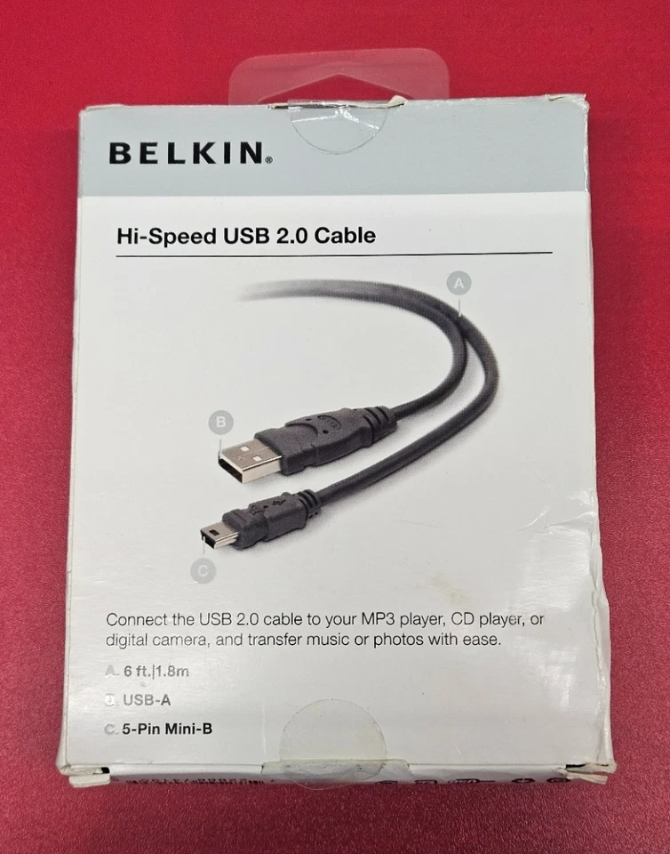 Belkin Hi-Speed USB 2.0 Cable  6 FEET F3U138-06-BBY - NEW - Image 2 of 3
