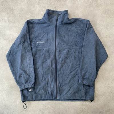 Columbia Fleece Herren Large Outdoor Vintage Full Zip Wanderjacke, Blau