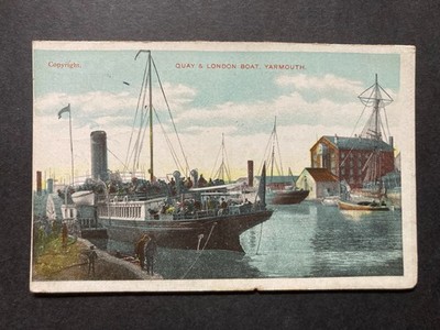 The Quay & London Boat Great Yarmouth Norfolk Vintage Postkarte U4