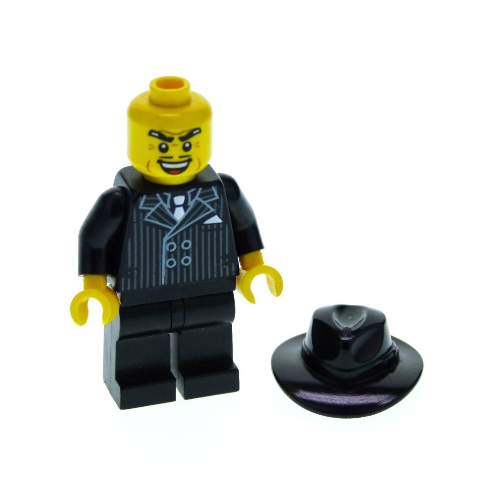 1X Lego Minifigures Series 5 Gangster Hat Fedora Black 8805 Col05-15 Col079