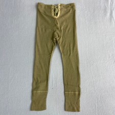 Vtg Mens S Military Lace Up Long Johns Thermal Base Layer Pants Olive Drab Green