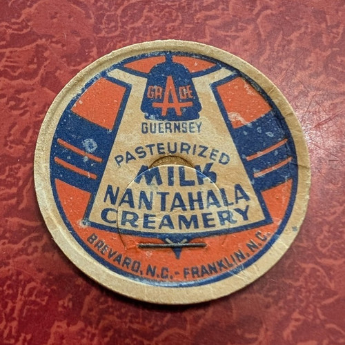 Nantahala Creamery Milk Bottle Cap Dairy Franklin Brevard NC