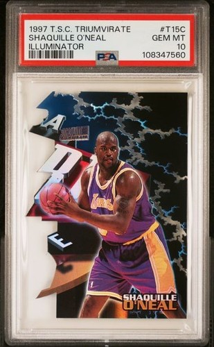 Shaquille O'Neal [Illuminator] #T15C 1997 Stadium Club Triumvirate card