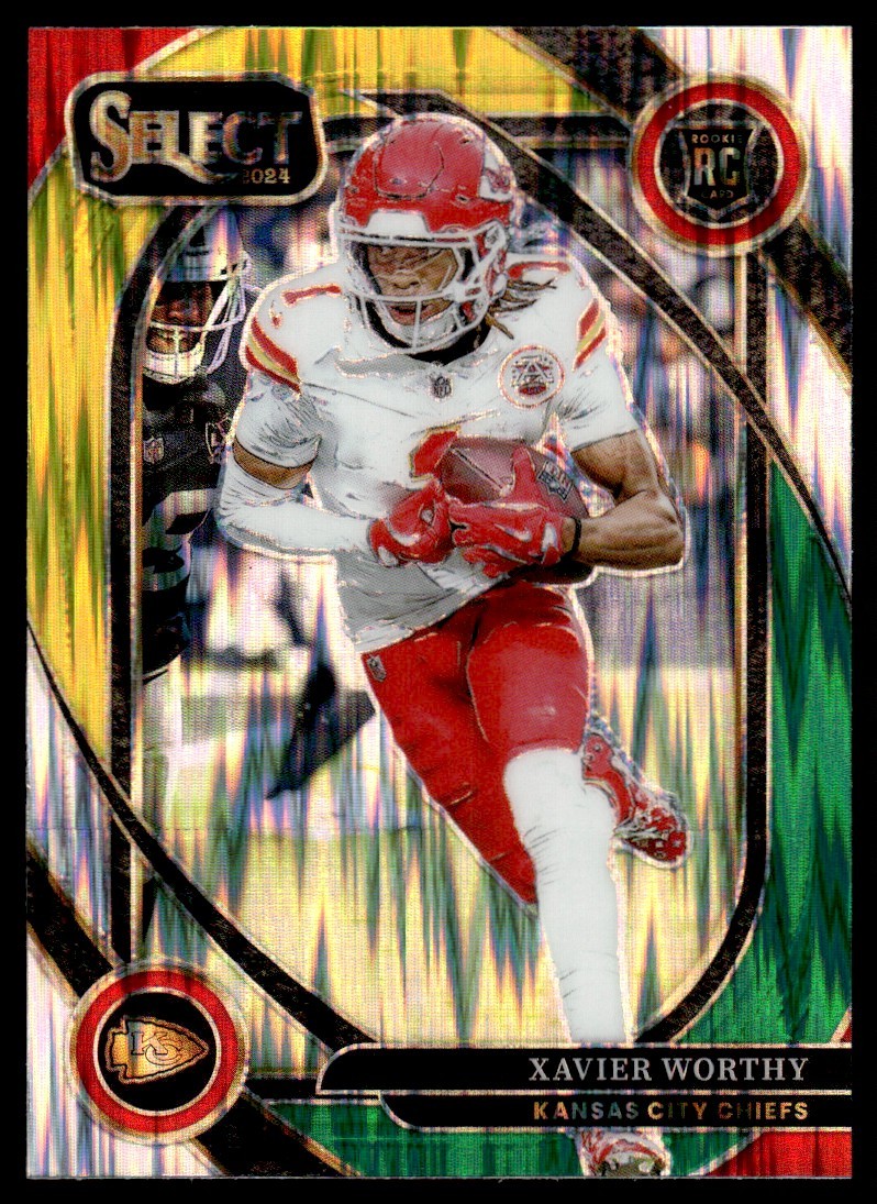 2024 Select Yellow Green Shock Xavier Worthy Rookie Kansas City Chiefs #224