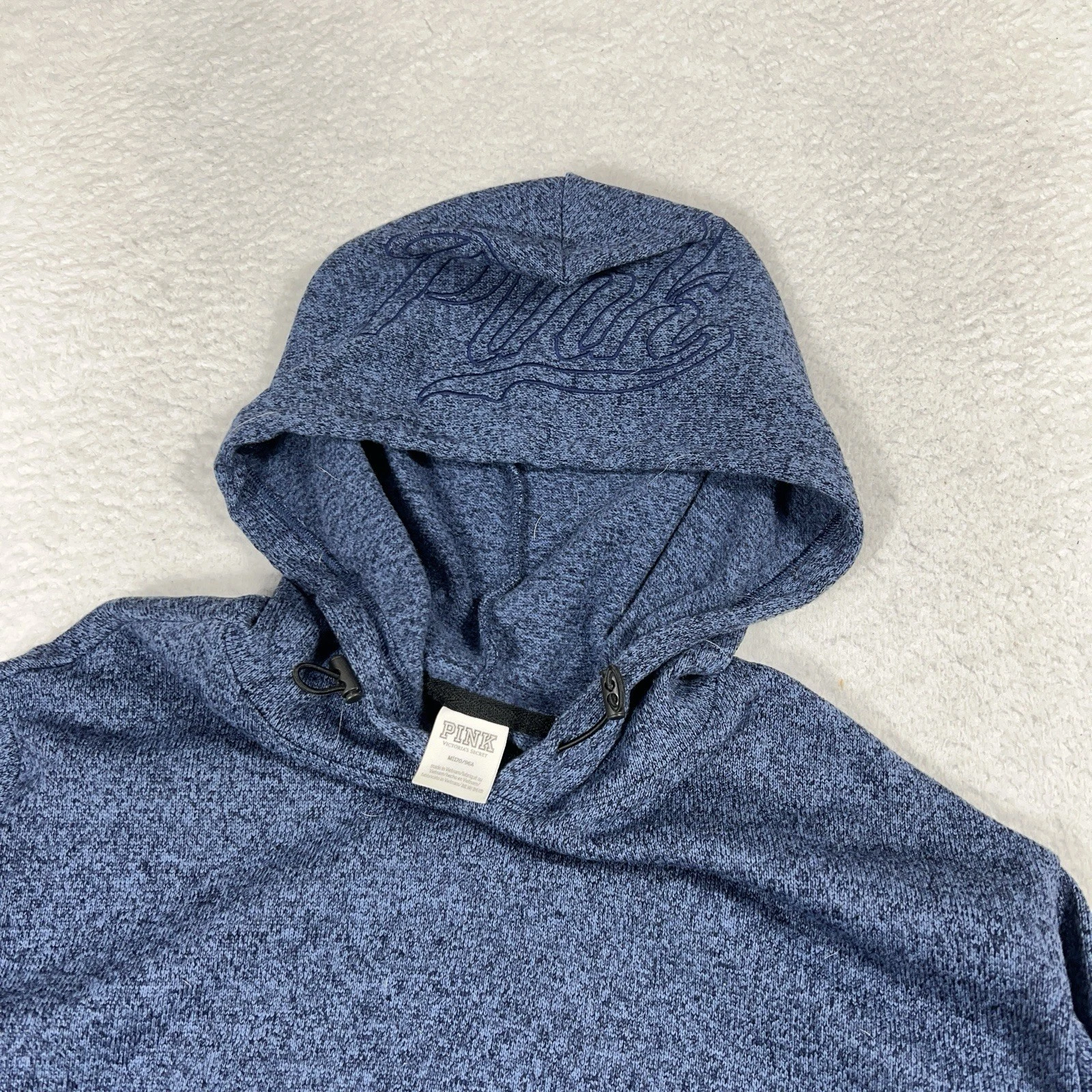 UNDERCOVER Felpa con cappuccio ROSA Victoria's Secret maglia cropped blu taglia media ricamo