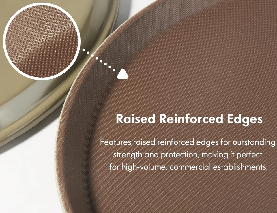 Paquete de 2 bandejas antideslizantes de grado restaurante, NSF, 18 pulgadas x 14 pulgadas, goma plástica... Foto 3 de 4