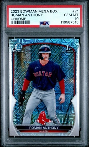 ROMAN ANTHONY 1st 2023 Bowman Chrome Mega Box Mojo Refractor PSA 10 GEM MINT