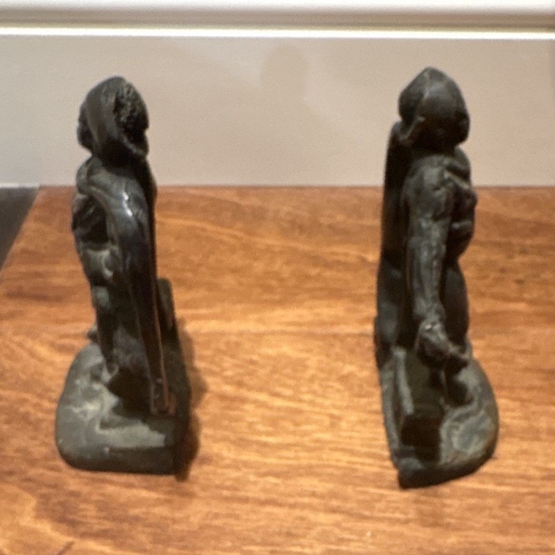 Antique Cast iron bronzed finish  pirate bookends  4in by 3in 