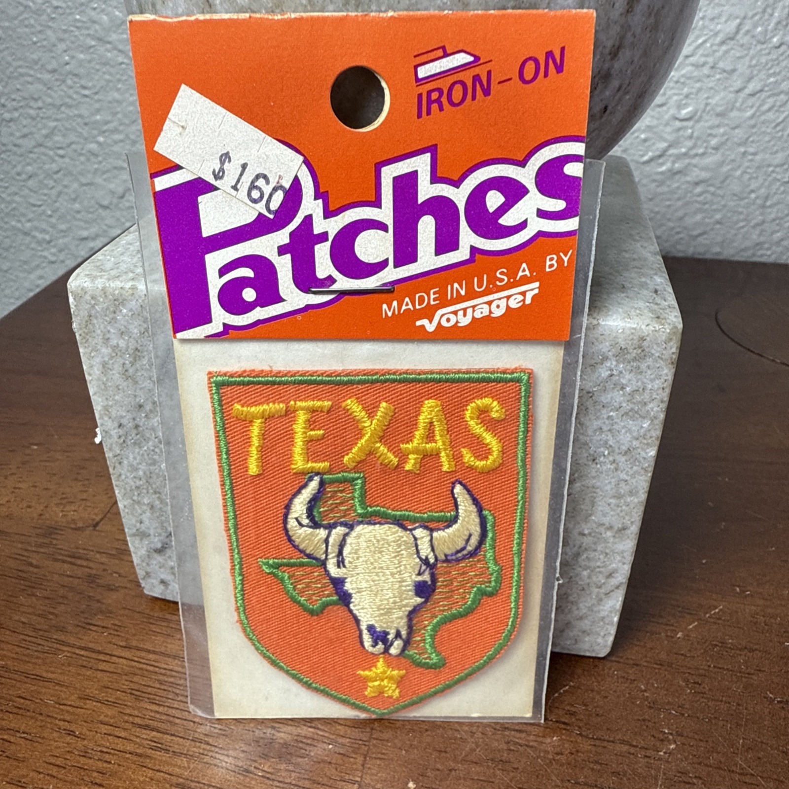 Vintage NOS, TEXAS Longhorn, Iron On Souvenir Patch by Voyager Emblems